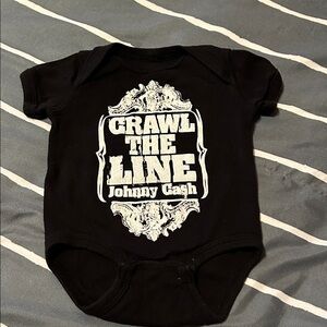 Johnny Cash Black 'Crawl The Line' Kids Onesie